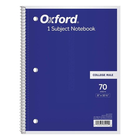 Tops 8 x 10.5 in. 1-Subject Notebook College Rule, Assorted Colors - 70 Sheets 65022